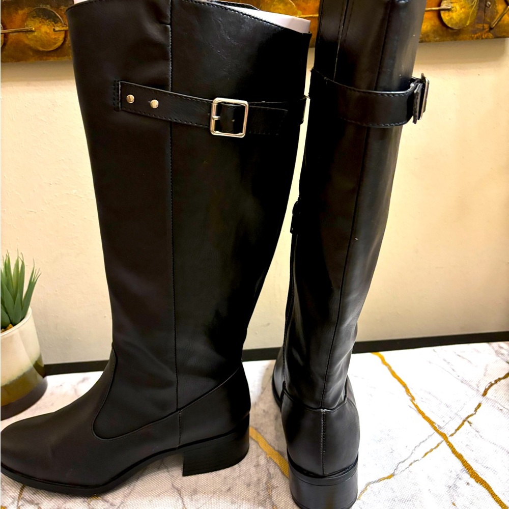 Rampage black boots with inside half zipper; nice and comfortable; very pretty